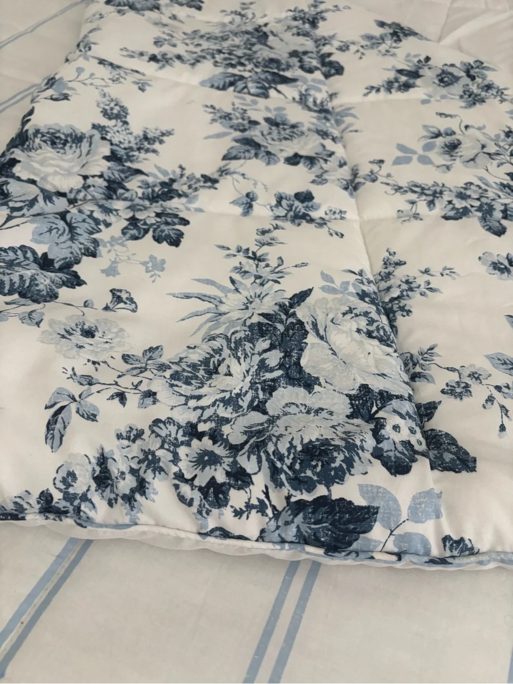 LauraAshley Cottagecore Floral Blue Comforter -Queen Elegant Bedding Final Sale
